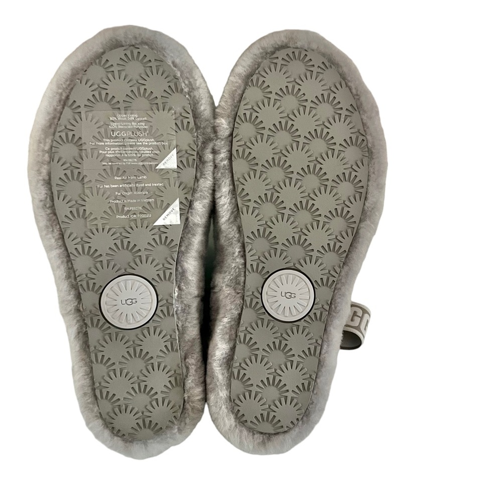UGG FLUFF YEAH TIGER FLOWER
LIGHT GRAY WOOL SLIPPERS SANDALS SIZE 7 - Picture 6 of 12